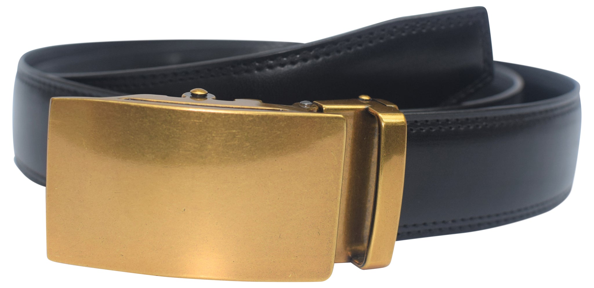 Marshal Men's Genuine Leather Ratchet Dress Belt With Automatic Buckle Marshal Men's Genuine Leather Ratchet Dress Belt With Automatic Buckle
