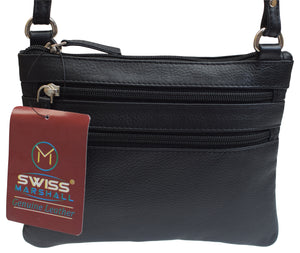 PURSE Cross Body Colors Solid Genuine Leather Handbag Womens Shoulder Strap Bag-menswallet