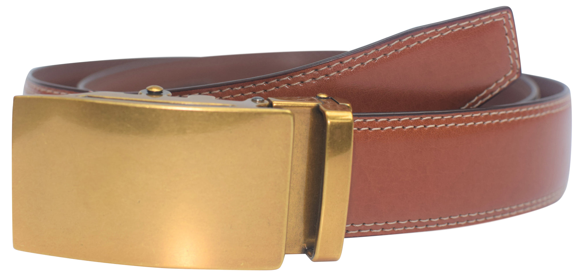 Marshal Men's Genuine Leather Ratchet Dress Belt With Automatic Buckle Marshal Men's Genuine Leather Ratchet Dress Belt With Automatic Buckle