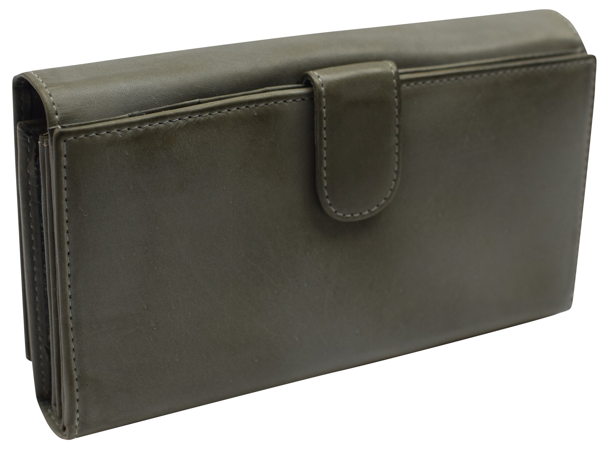 Women's Genuine Leather RFID Blocking Wallet Wristlet | Large Capacity Clutch Purse With Card Slots | Classic Brown Gift Purse