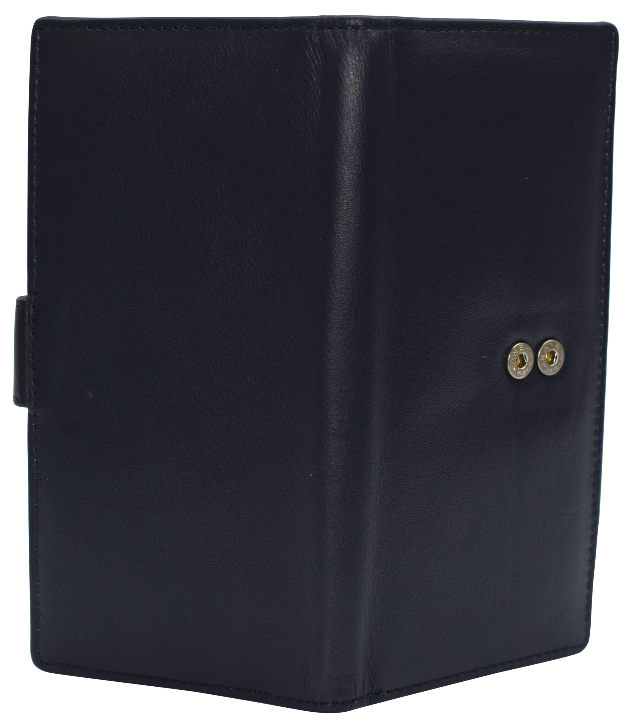 VISOUL Leather Checkbook Cover Wallet For Men With RFID Blocking, Mens Long Bifold Cash Tall Wallet With 11 Credit Card Slots 1 ID Window (Dark Blue