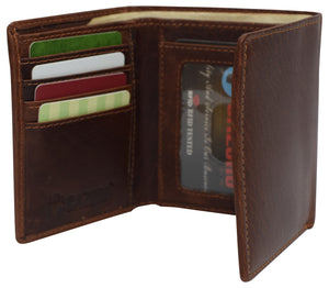 Trifold Wallets For Men RFID - Leather Slim Mens Wallet With ID Window Front Pocket Wallet Gifts For Men-menswallet