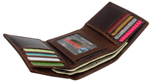 Trifold Wallets For Men RFID - Leather Slim Mens Wallet With ID Window Front Pocket Wallet Gifts For Men-menswallet