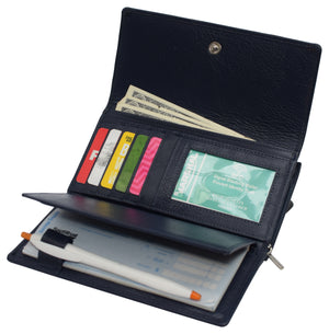 Womens RFID Genuine Leather Wallet Clutch Zip Around Checkbook Organizer for Ladies-menswallet