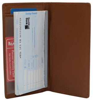 Leather Checkbook Cover for Men Women RFID Blocking by Marshal-menswallet