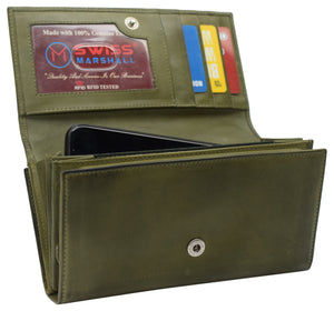 Womens Wallet RFID Blocking Genuine Leather Large Capacity Clutch Purse Smartphone Wallet Credit Card Holder-menswallet