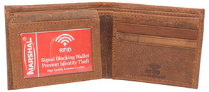 Skull Bone RFID Blocking Real Leather Bifold Classic Wallet for Men-menswallet