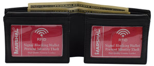 RFID Signal Blocking Theft Protection Leather Large Thick Security Mens Bifold Wallet-menswallet