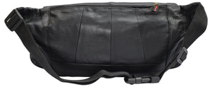 Leather with Smart Phone Large Waist Pack, Black-menswallet