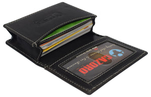 RFID Blocking Buffalo Leather Business Card Case Holder for Men & Women-menswallet