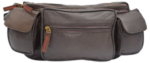 Large Genuine Leather Fanny Pack Waist Bag with Cellphone Pouch & Front Pocket RFID Protected-menswallet