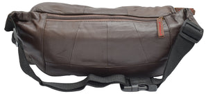 Marshal Extra Large Mens Womens Leather Fanny Pack Waist Pouch Travel Bag-menswallet