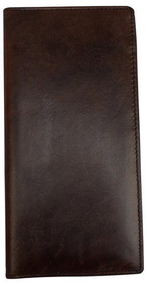 Leather Unisex Textured Bison Leather Checkbook Cover, Check Book Protection Dark Pecan-menswallet