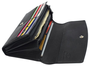 Leather Flap Clutch RFID Wallets For Women - Big Womens Wallet Accordion Purse Organizer Zip Coin Pouch For Women Gift-menswallet