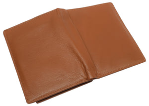RFID Blocking Men's Bifold Hipster Center Flap Large Capacity Genuine Leather Wallet-menswallet