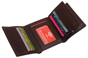 Marshal RFID Signal Blocking Trifold Wallets for Men Genuine Cow Leather-menswallet