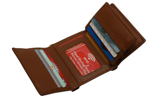 Marshal RFID Signal Blocking Trifold Wallets for Men Genuine Cow Leather-menswallet