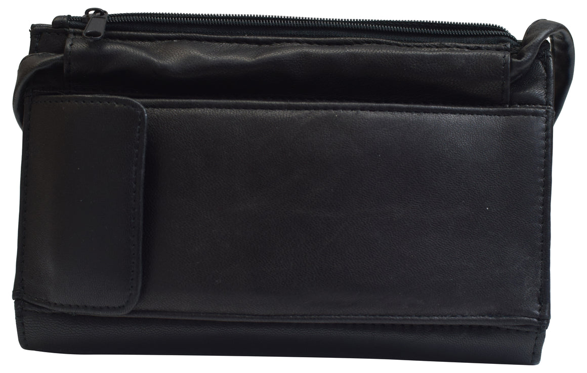 Women's Genuine Leather Credit Card ID Holder Purse Wallet W/Phone Pocket - wallets for men's at mens wallet