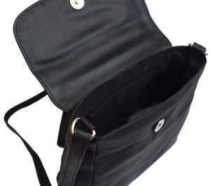 Crossbody Bag Leather Black Women's Purse Handbag Ladies Shoulder Bag-menswallet