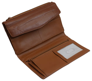 Women's Genuine Leather Credit Card ID Holder Purse Wallet W/Phone Pocket-menswallet