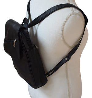 Women's Genuine Leather Small Backpack Causal Design Black Backpack Ladies-menswallet