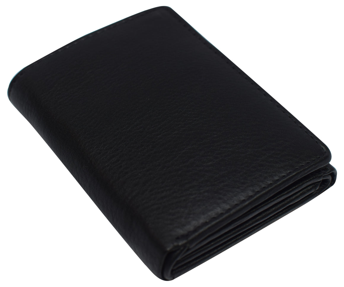 RFID Leather Trifold Wallet with 9 Card Slots 2 Note Pocket & 2 ID Windows-menswallet