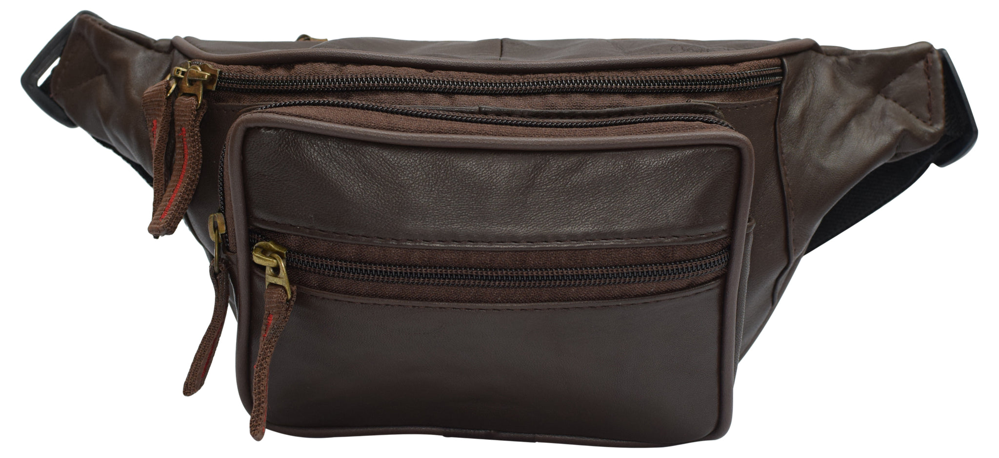 Light Brown Leather Fanny Pack Adjustable Strap Travel Hip Bum bag Purse  wallet