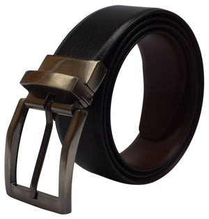 Men's Leather Reversible Belt 1.25" For Mens Casual Golf Dress,One Belt Reverse For 2 Sides Black/Brown-menswallet