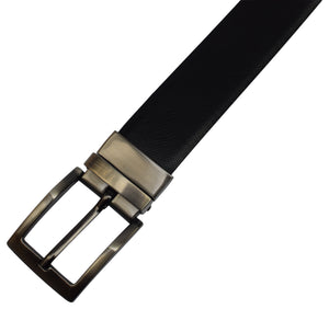 Men's Reversible Leather Belt 1.4" Wide Black & Brown Rotating Buckle Classic Style Dress Belt Jean Belt For Men-menswallet