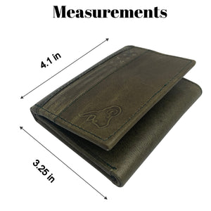 USA Genuine Leather RFID Blocking Trifold Wallets for Men Tri-fold Wallet with ID Window US Design-menswallet