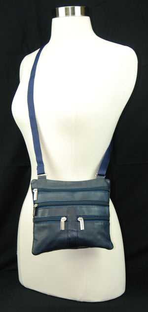 Marshal Leather Women Travel Cross Body Bag Shoulder Bag 5 Pocket Organizer Handbag-menswallet