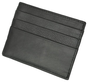 Marshal Mens Black Leather Minimalist Front Pocket Cash Card Holder Wallet-menswallet