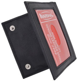 Bifold Credit Card Holder with Snap Button Closure Genuine Leather 80W (C)-menswallet