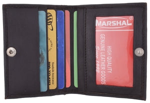 Slim Leather Lamb Card ID Mini Wallet Holder Bifold 78-menswallet