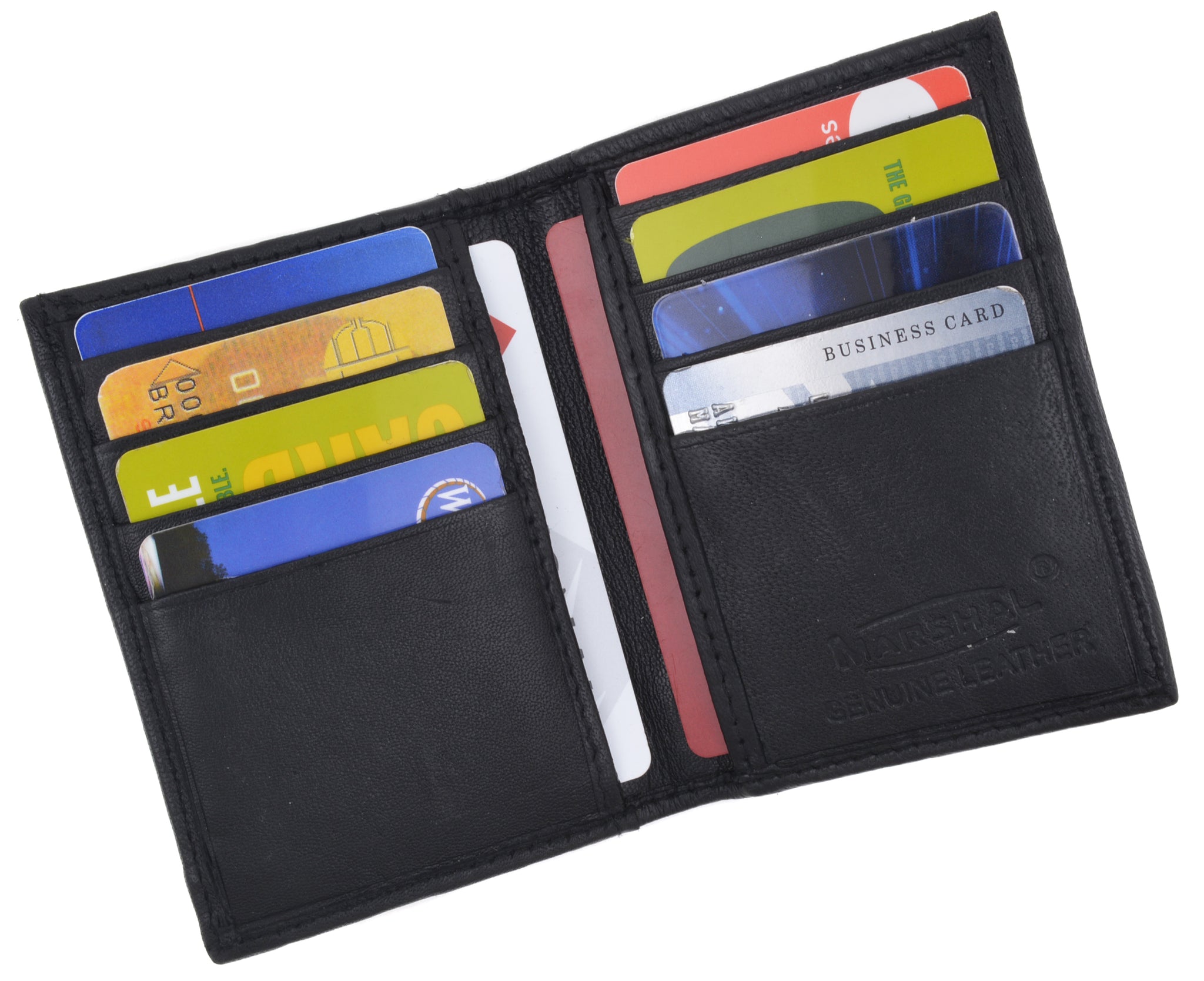 Marshal Wallet Bifold Lamb Leather Credit Card Holder Wallet with Outside ID Window & Zippered Pocket 76, Adult Unisex, Size: Standard, Black Marshal Wallet Bifold Lamb Leather Credit Card Holder Wallet with Outside ID Window & Zippered Pocket 76, Adult Unisex, Size: Standard, Black