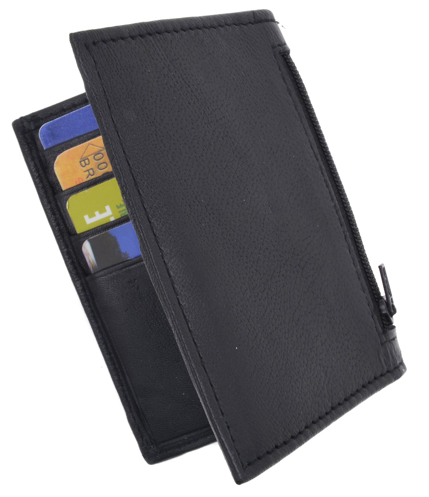 Hydestyle Genuine Leather Credit Card Holder Wallet For 34 Cards with Plastic Sleeves #GW701