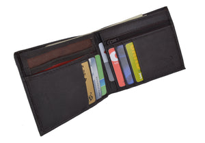 Soft Leather Mens Bifold Wallet with Removable ID Holder 1615-menswallet