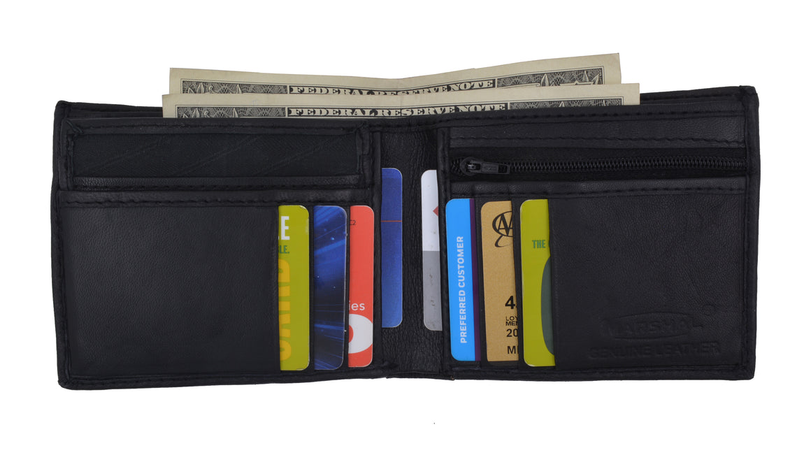 Soft Leather Mens Bifold Wallet with Removable ID Holder 1615 - wallets for men's at mens wallet