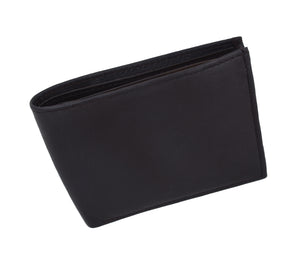 Bifold Mens Leather Dual Zippered Change Pockets Credit Card Holder Wallet 1618-menswallet