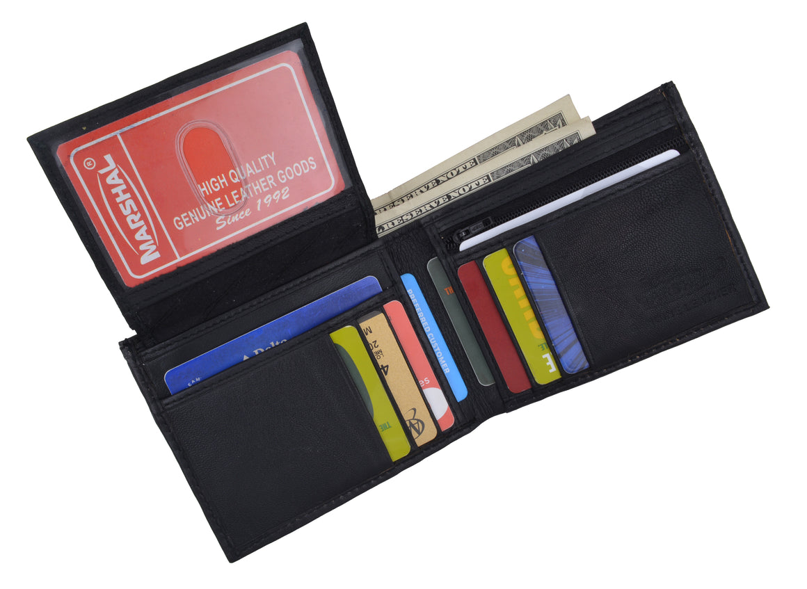 Genuine Leather Bifold Credit Card ID Mens Wallet 1613 - wallets for men's at mens wallet