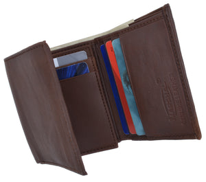 Lambskin Leather Superb Quality Mens ID Card Credit Card Trifold Wallet 3455-menswallet