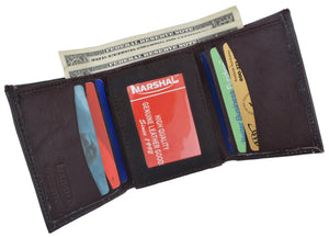 Trifold Middle Flap ID Lambksin Leather Wallet 3755-menswallet