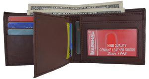 Fashion Men's Bifold Leather Wallet ID Credit Card Holder Billfold Purse Clutch Brown-menswallet