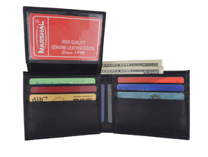 New Mens Genuine Leather Bifold Wallet ID Credit Card Alligator Window Crocodile-menswallet