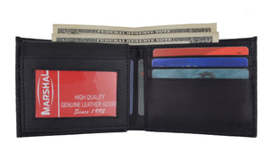 New Mens Genuine Leather Bifold Wallet ID Credit Card Alligator Window Crocodile-menswallet