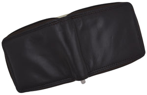 Genuine Cowhide Leather Mens Zipper Zip-Around Bifold Popular Card Holder Wallet !-menswallet