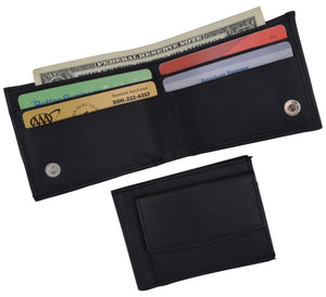 Small Genuine Leather Kids Bifold Wallet 86-menswallet