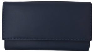 Leather Womens Wallet Ladies Clutch With Removable Checkbook Cover RFID Blocking-menswallet