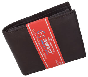 SWISS MARSHALL Full Grain Leather Mens Bifold Wallet RFID Blocking Wallets for Men-menswallet