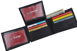 New Swiss Marshall Bifold Men's RFID Premium Leather Card ID Holder Wallet-menswallet